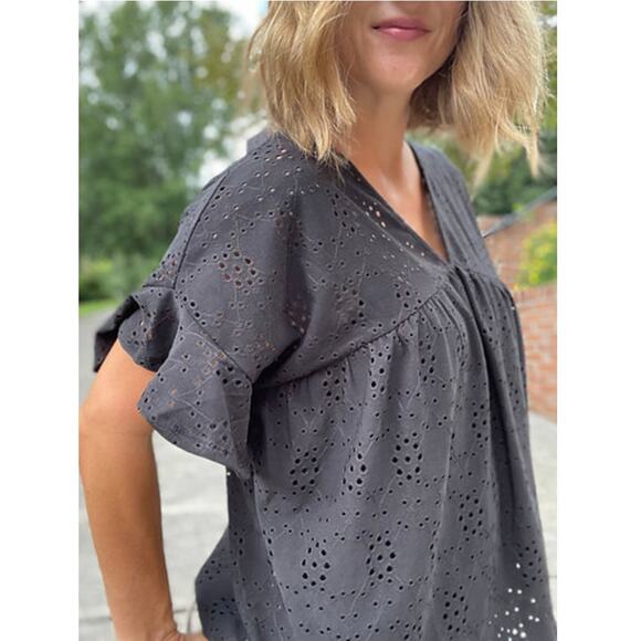Black Eyelet Blouse - Picture 2 of 2